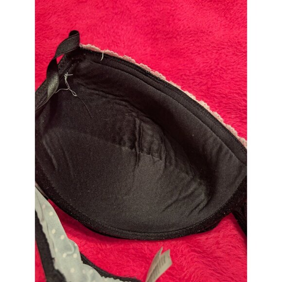 Joe Boxer 38DD Black White Polka Dot Underwire Bra Lace Trim Padded Everyday - Picture 7 of 10